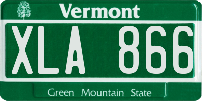 VT license plate XLA866