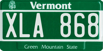 VT license plate XLA868