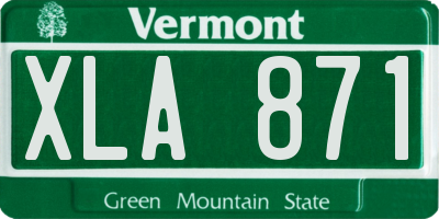 VT license plate XLA871