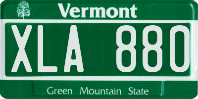 VT license plate XLA880
