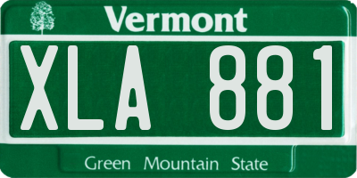 VT license plate XLA881