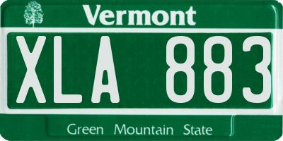 VT license plate XLA883