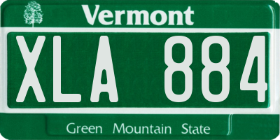 VT license plate XLA884