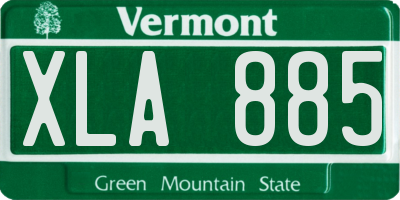 VT license plate XLA885