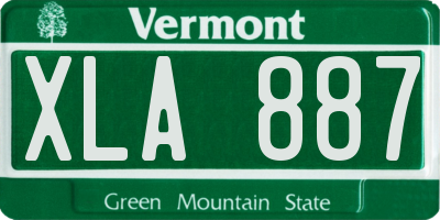 VT license plate XLA887