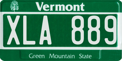 VT license plate XLA889