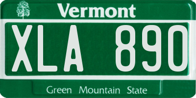 VT license plate XLA890