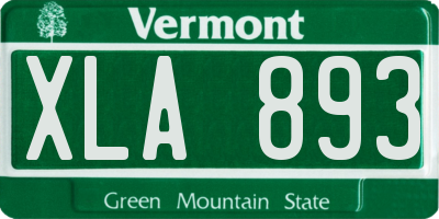 VT license plate XLA893