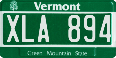 VT license plate XLA894