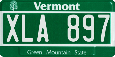 VT license plate XLA897