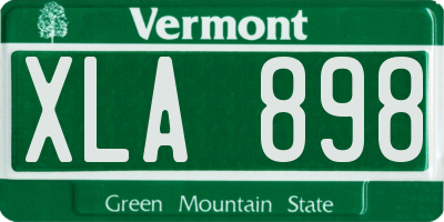 VT license plate XLA898