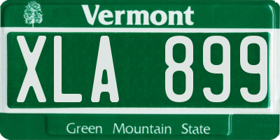 VT license plate XLA899
