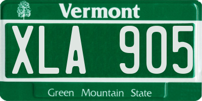 VT license plate XLA905
