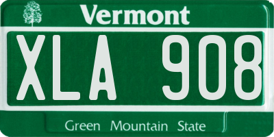 VT license plate XLA908