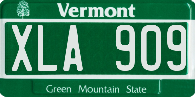 VT license plate XLA909