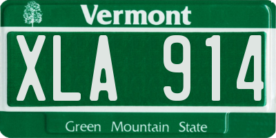 VT license plate XLA914
