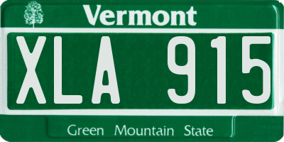 VT license plate XLA915