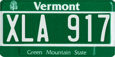 VT license plate XLA917