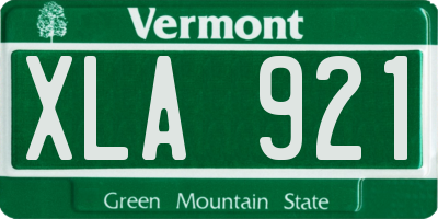 VT license plate XLA921