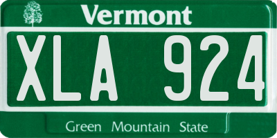 VT license plate XLA924