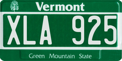 VT license plate XLA925