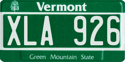VT license plate XLA926