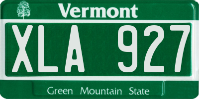 VT license plate XLA927