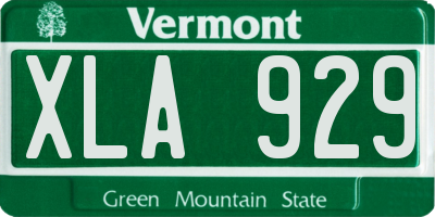 VT license plate XLA929