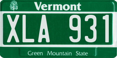 VT license plate XLA931