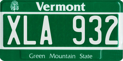 VT license plate XLA932