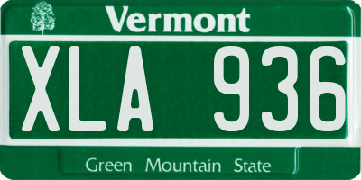VT license plate XLA936