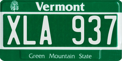 VT license plate XLA937