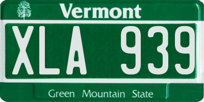 VT license plate XLA939