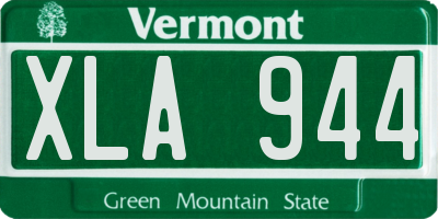 VT license plate XLA944