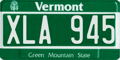 VT license plate XLA945
