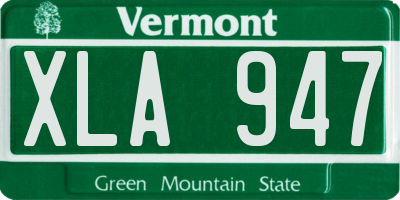 VT license plate XLA947