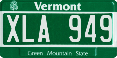 VT license plate XLA949