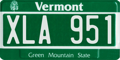 VT license plate XLA951