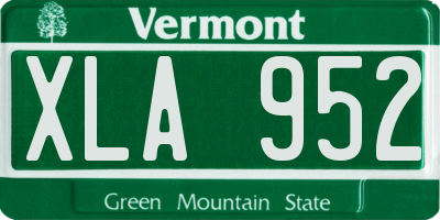 VT license plate XLA952