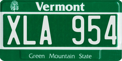 VT license plate XLA954