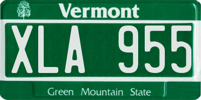 VT license plate XLA955
