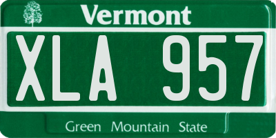 VT license plate XLA957