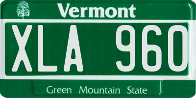 VT license plate XLA960
