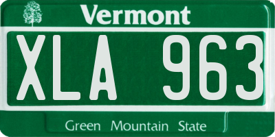 VT license plate XLA963