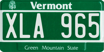 VT license plate XLA965