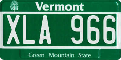 VT license plate XLA966