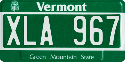 VT license plate XLA967
