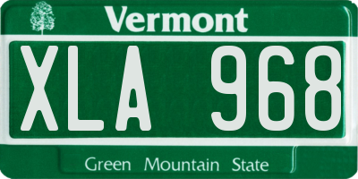 VT license plate XLA968