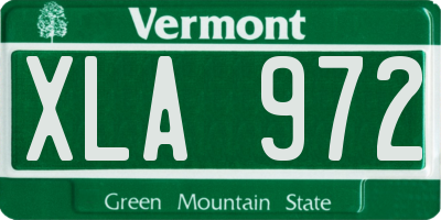 VT license plate XLA972