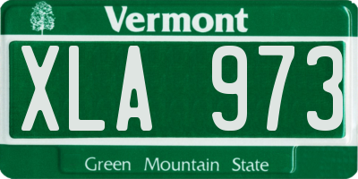 VT license plate XLA973